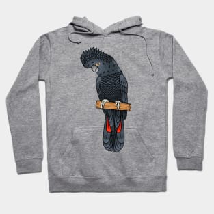 Red-tailed black cockatoo bird cartoon Hoodie